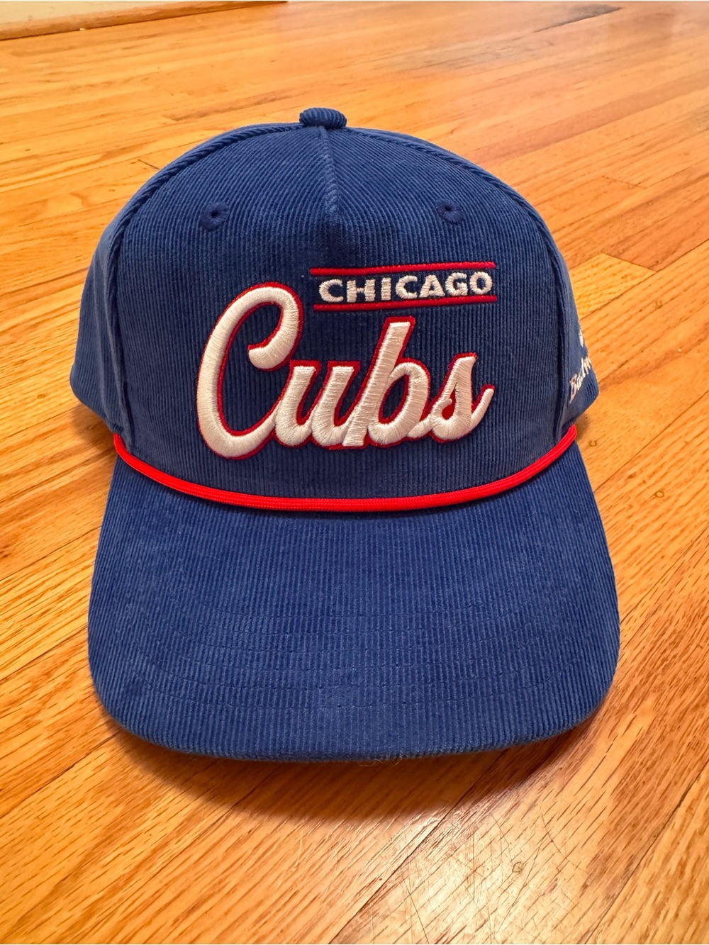 Mitchell & Ness Chicago Cubs Blue Snapback Hat with Red Rope – MLB Cap